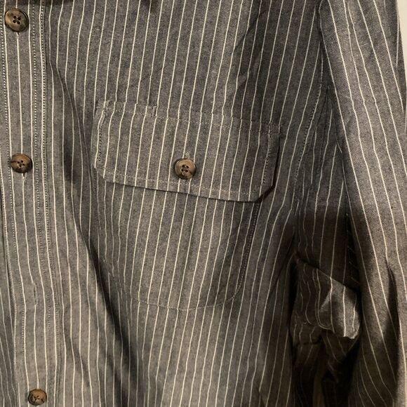 Duluth Trading Co. Men’s Shirt Size Large Front Button Coolmax Vertical Stripes - Picture 3 of 12